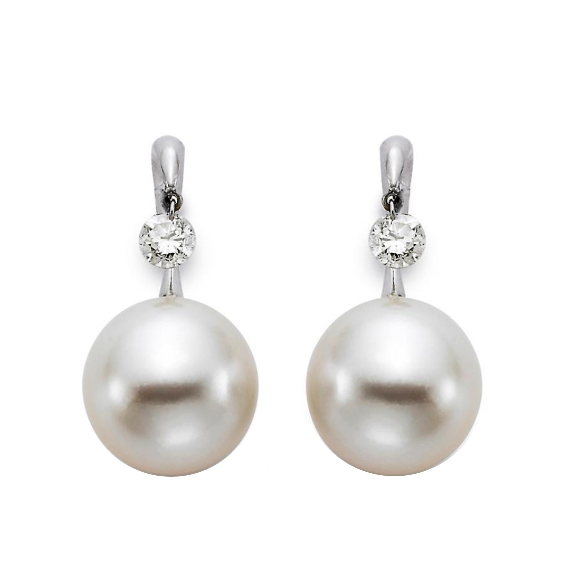 South Sea Pearl and Drilled Diamond Earrings by Mastoloni - Talisman Collection Fine Jewelers