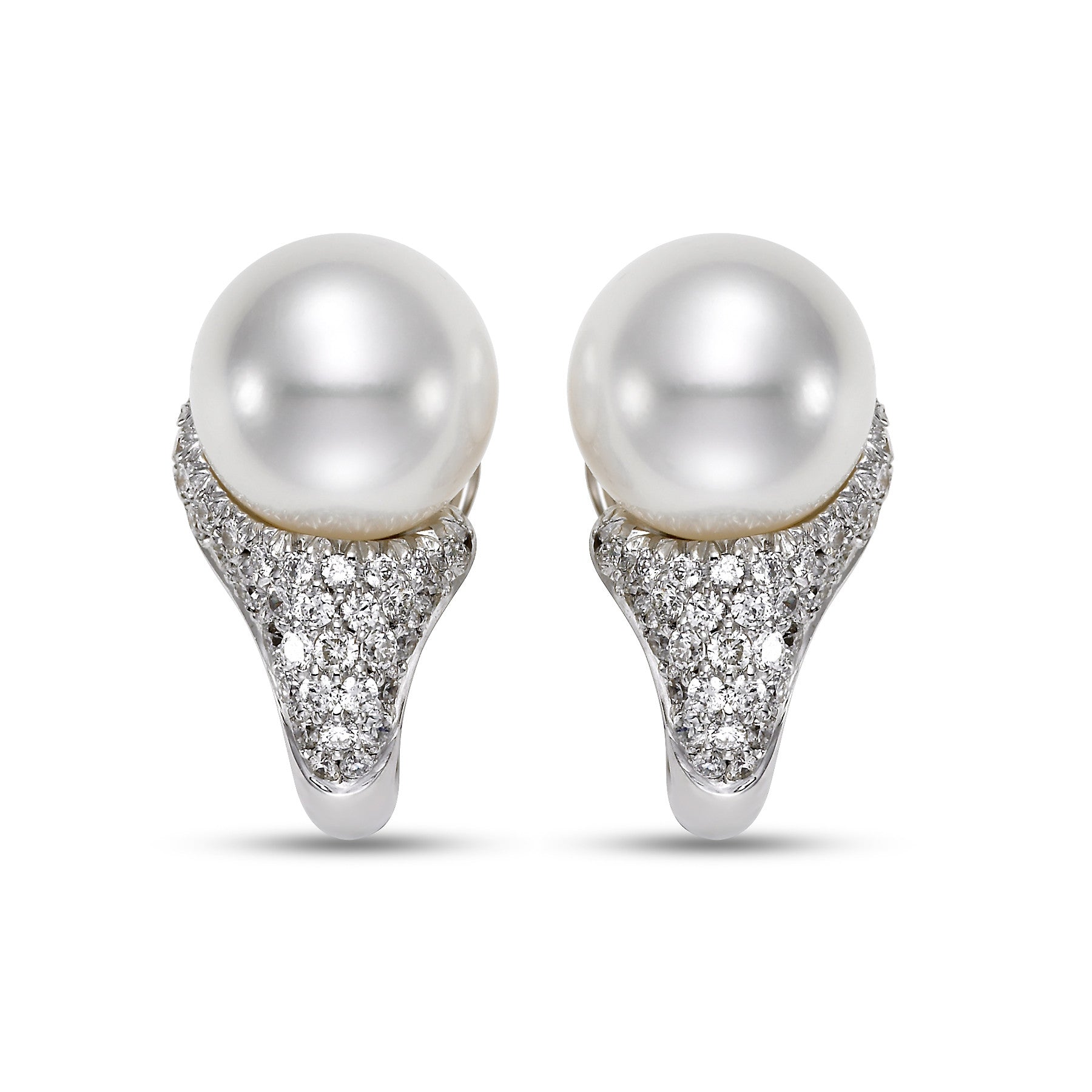 South Sea Pearl 18k Diamond Earrings by Mastoloni