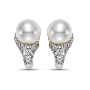 South Sea Pearl 18k Diamond Earrings by Mastoloni - Talisman Collection Fine Jewelers