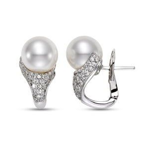 South Sea Pearl 18k Diamond Earrings by Mastoloni - Talisman Collection Fine Jewelers