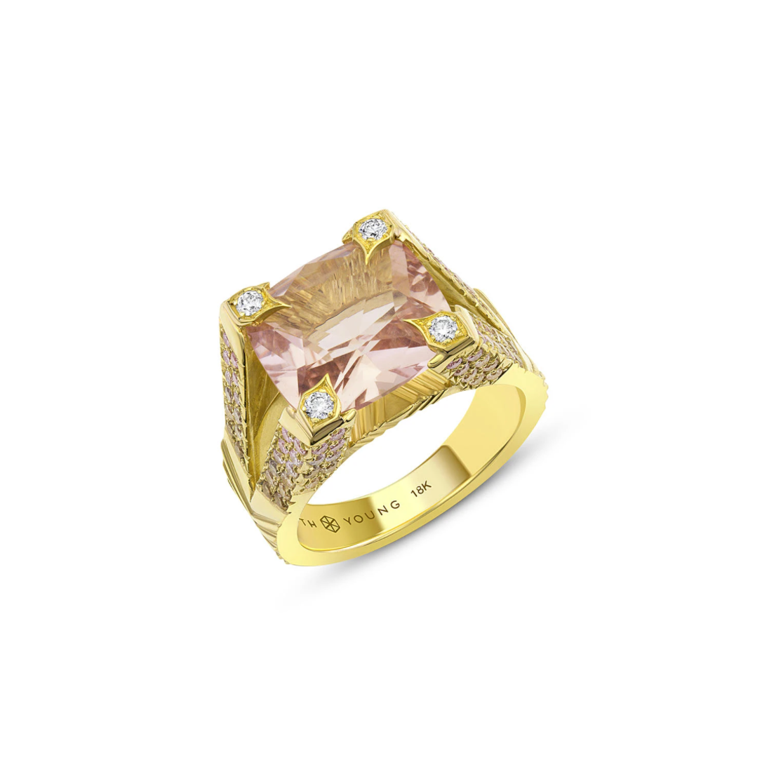 Morganite Ombre Pink Diamond Ring by Meredith Young - Talisman Collection Fine Jewelers