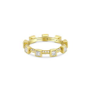 Princess Diamond Pavé Bezel Ring by Meredith Young - Talisman Collection Fine Jewelers