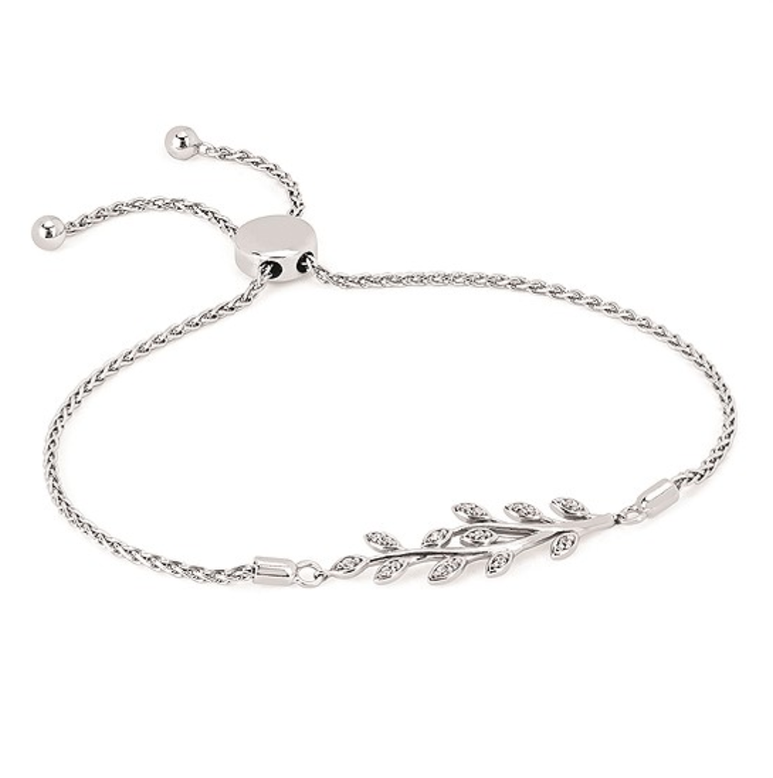 Diamond 2025 leaf bracelet
