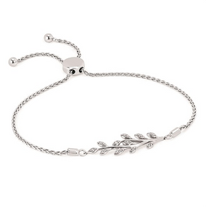 Diamond Leaf Bolo Bracelet