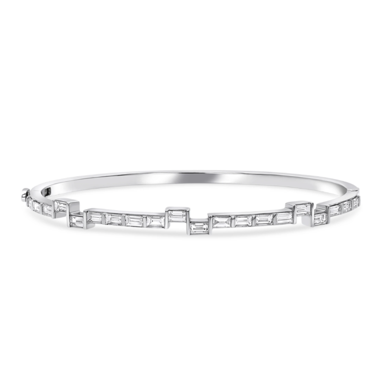 Diamond Chasm Baguette Hinged Bracelet by Meredith Young