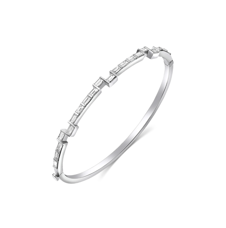 Diamond Chasm Baguette Hinged Bracelet by Meredith Young