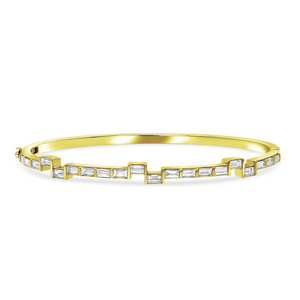 Diamond Chasm Baguette Hinged Bracelet by Meredith Young