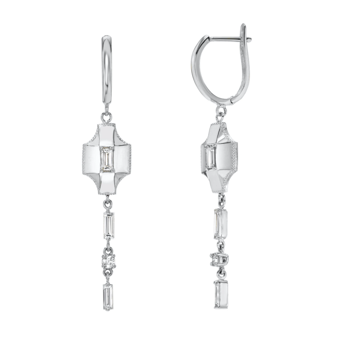 Baguette Contour Drop Earrings by Meredith Young - Talisman Collection Fine Jewelers