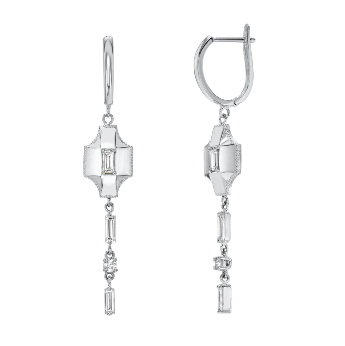 Baguette Contour Drop Earrings by Meredith Young