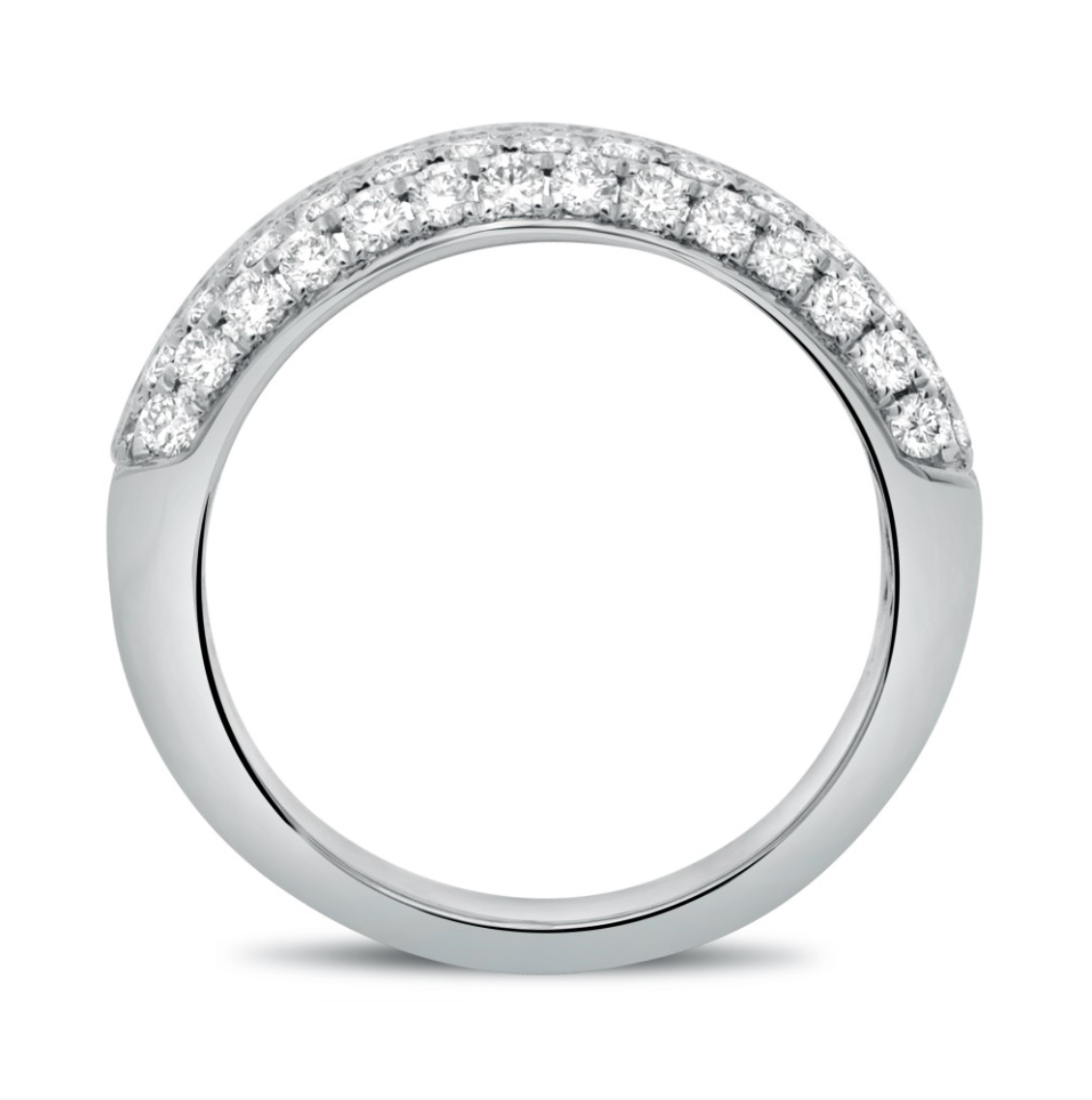 Diamond 7 Row Wide Band in 14k White Gold