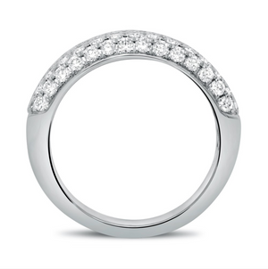 Diamond 7 Row Wide Band in 14k White Gold