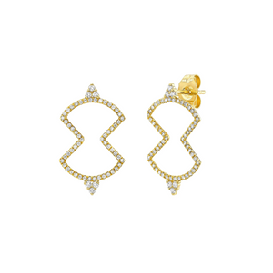 Diamond Small Shield Stud Earrings by Meredith Young