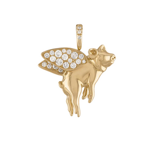 Diamond Flying Pig Pendant by Eden Presley