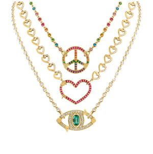 Rainbow Sapphire Peace Necklace by Eden Presley