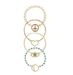 Rainbow Sapphire Peace Bracelet by Eden Presley