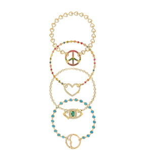 Diamond and Emerald Evil Eye Bracelet by Eden Presley