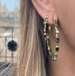 Goddess Shades of Green Hoop Earrings by Eden Presley