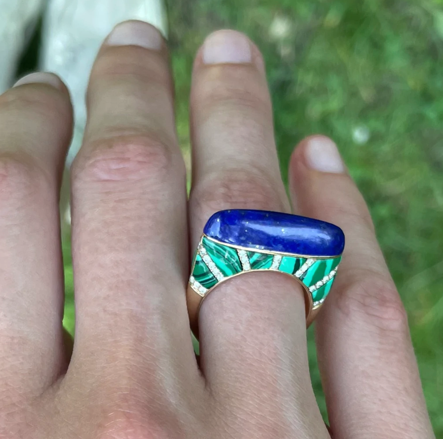 Lapis In Pieces Stack Ring by Eden Presley
