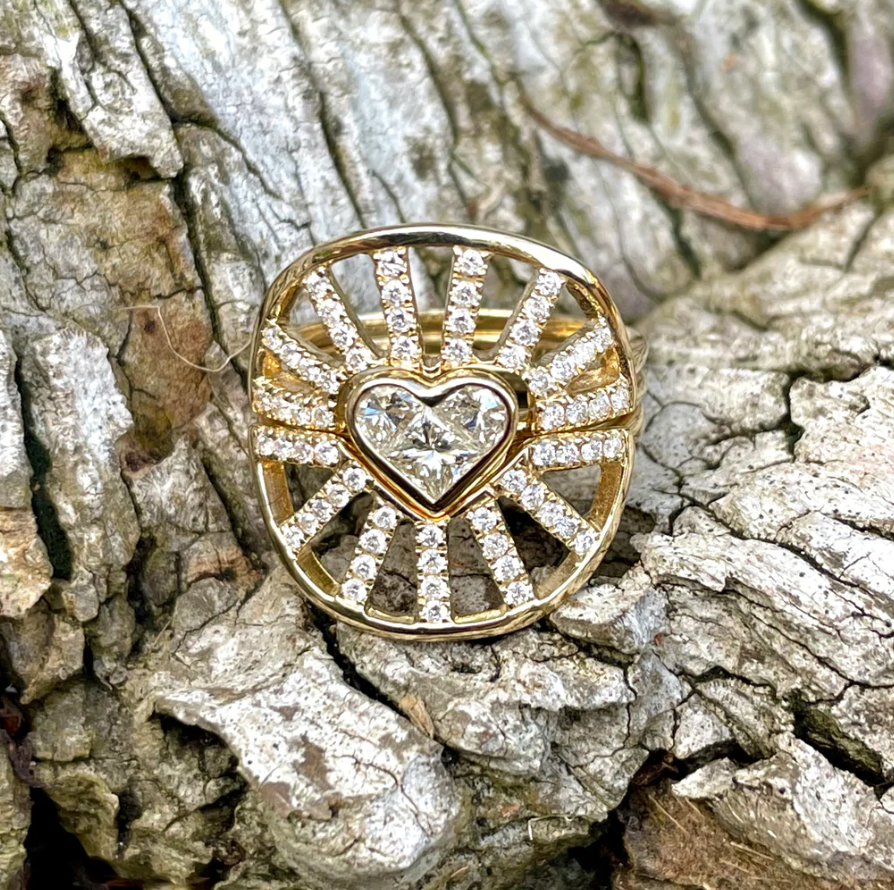 Diamond Heart Nesting Ring by Eden Presley
