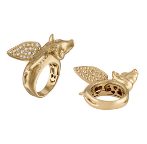 Diamond Flying Pig Ring by Eden Presley