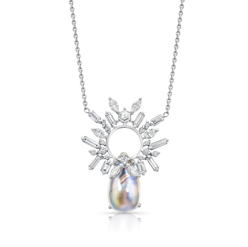 Moonstone Pear Necklace by Meredith Young