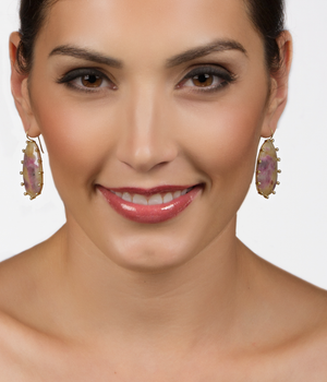 One-of-a-Kind Rough Ruby and Diamond Earrings by Suzy Landa - Talisman Collection Fine Jewelers