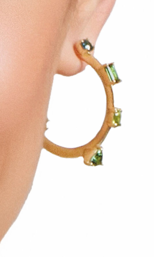 Ombre Green Tourmaline Hoop Earrings by Suzy Landa - Talisman Collection Fine Jewelers