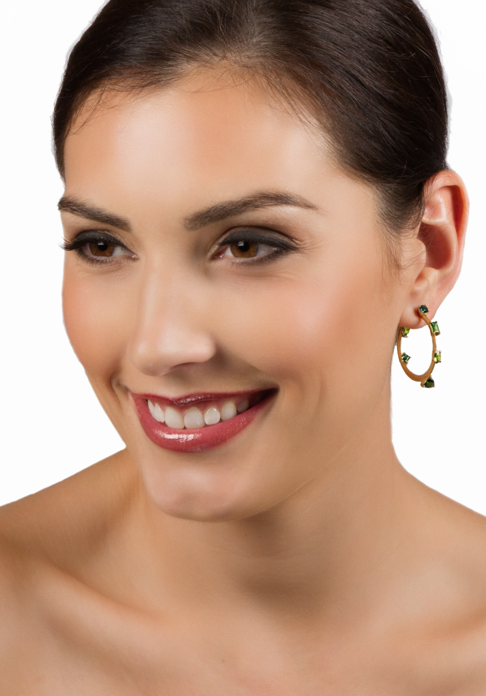 Ombre Green Tourmaline Hoop Earrings by Suzy Landa - Talisman Collection Fine Jewelers