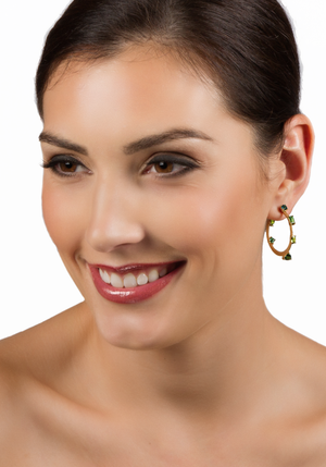 Ombre Green Tourmaline Hoop Earrings by Suzy Landa - Talisman Collection Fine Jewelers