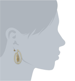 3D Pear Shape Canary Beryl Hoop Earrings by Suzy Landa - Talisman Collection Fine Jewelers