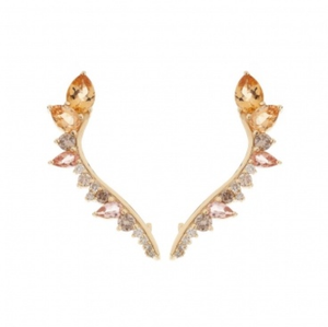 Diamond & Imperial Topaz Electric Lobe Earrings by Fernando Jorge - Talisman Collection Fine Jewelers