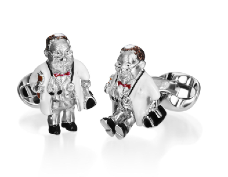 Sterling Enamel Doctor Cufflinks by Deakin & Francis - Talisman Collection Fine Jewelers