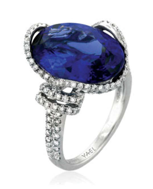 Oval Tanzanite and Diamond Ring by Yael - Talisman Collection Fine Jewelers