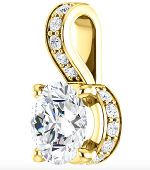 Custom 14k Yellow Gold Diamond Pendant by Talisman Collection Fine Jewelers - Talisman Collection Fine Jewelers