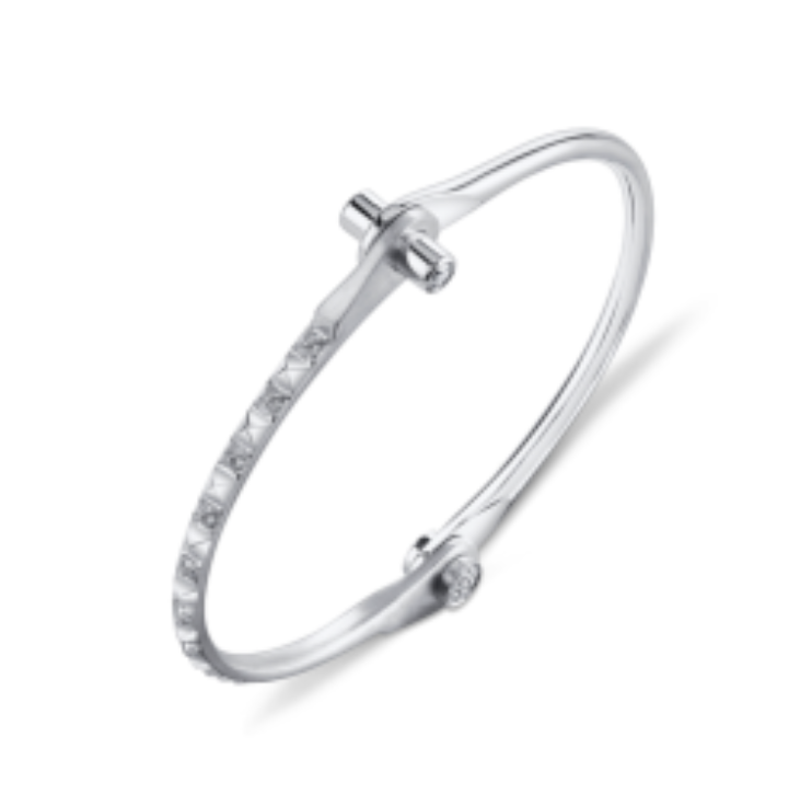 Pave Diamond Pyramid Handcuff by Borgioni - Talisman Collection Fine Jewelers