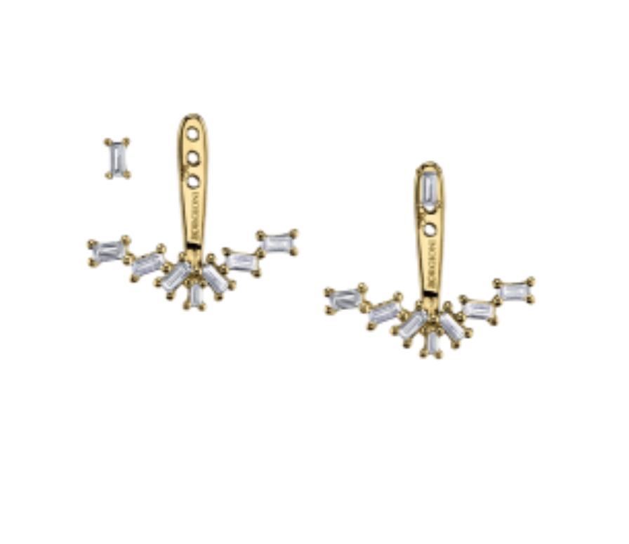 Diamond Baguette Ear Jackets by Borgioni - Talisman Collection Fine Jewelers