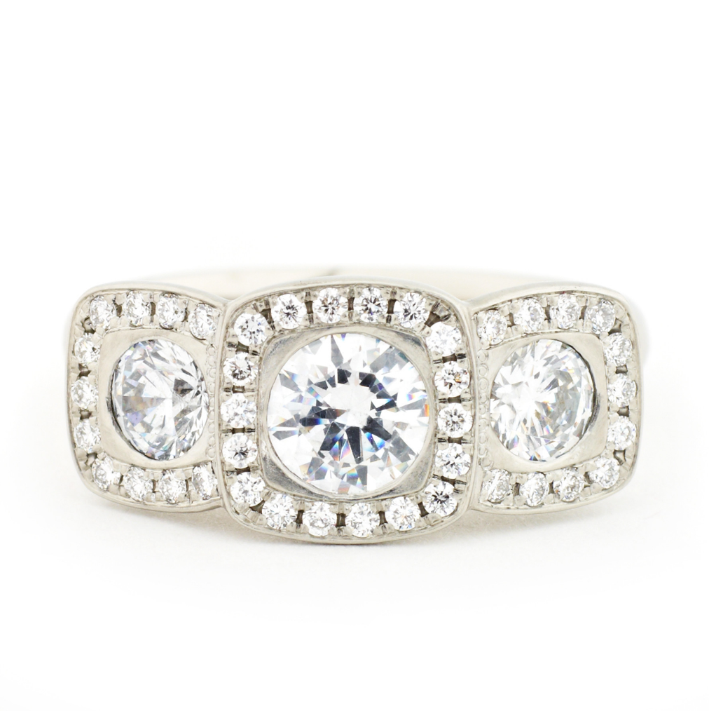 Triple Illusion Cushion Engagement Ring by Anne Sportun - Talisman Collection Fine Jewelers