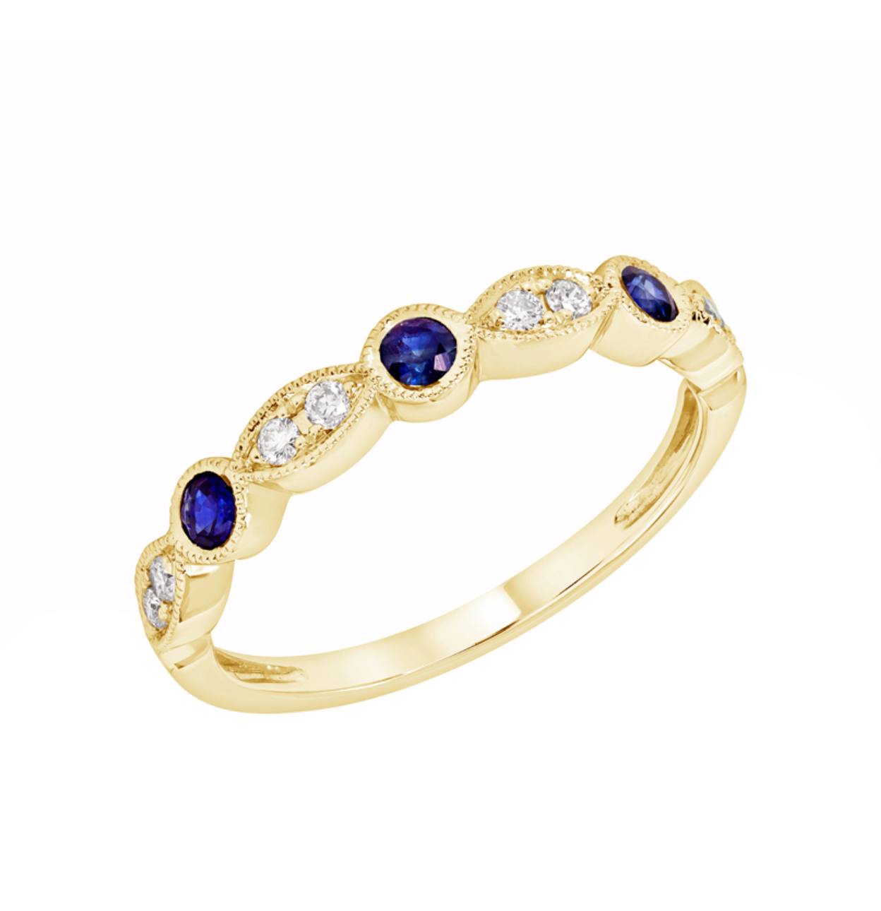 Blue Sapphire and Diamond Stacking Band - Talisman Collection Fine Jewelers