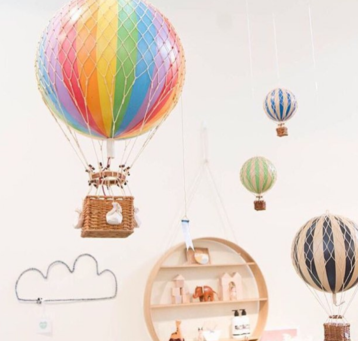 Authentic Models Pastel Hot Air Balloon Mobile - Talisman Collection Fine Jewelers