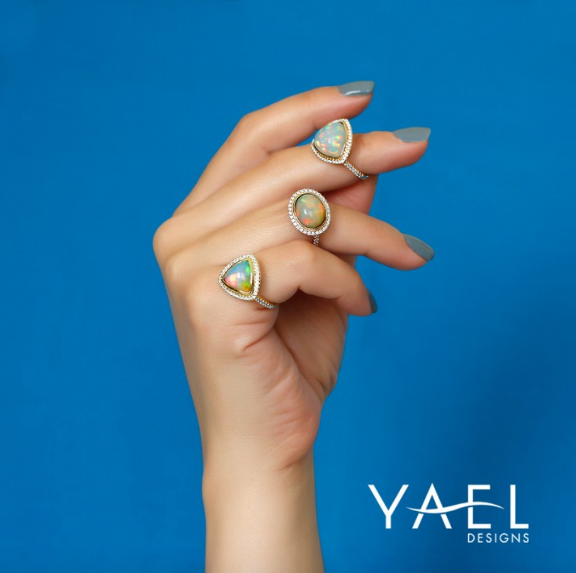 Opal and Diamond Ring by Yael - Rose Gold - Talisman Collection Fine Jewelers