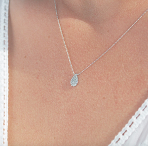 Diamond Pear-Shaped Necklace in White, Yellow or Rose Gold - Talisman Collection Fine Jewelers