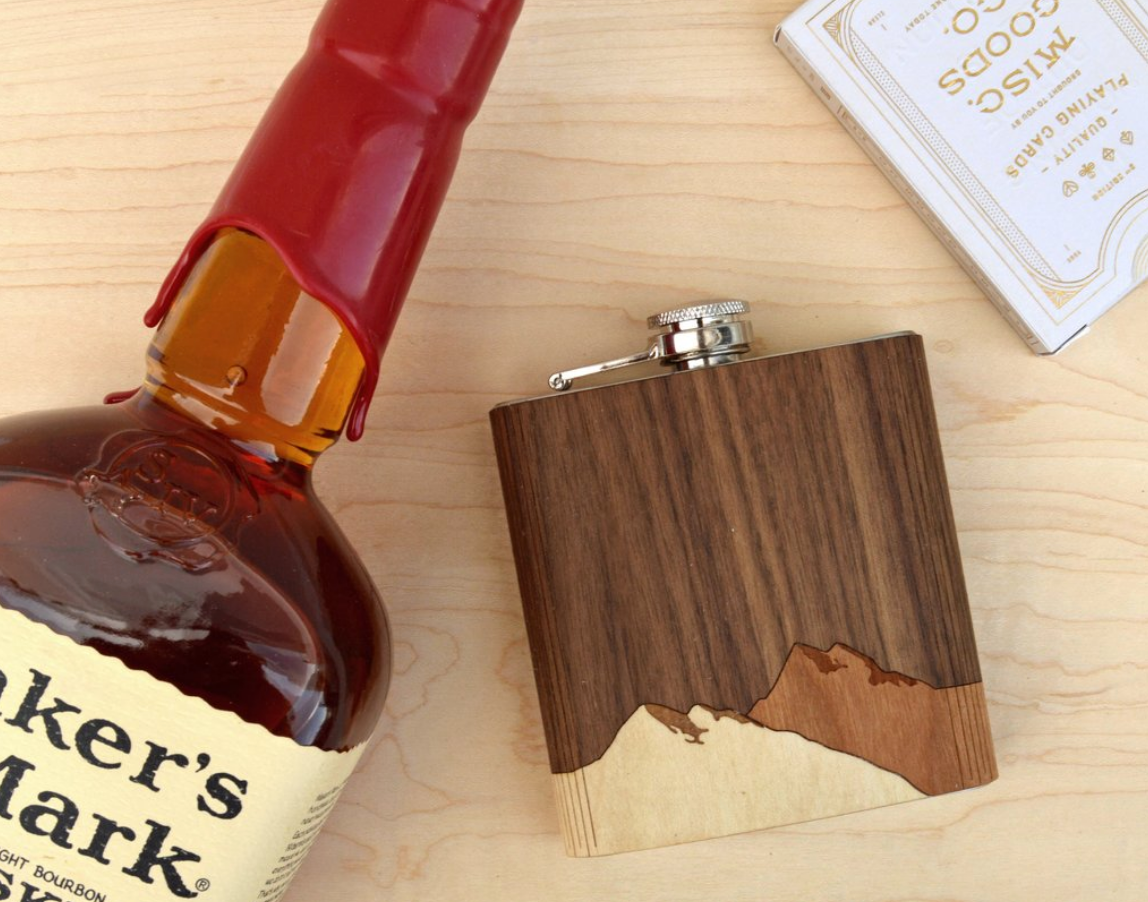 Mountain Scape Wood Flask - Talisman Collection Fine Jewelers