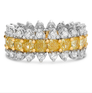 Yellow and White Diamond Royal Eternity Band - Talisman Collection Fine Jewelers