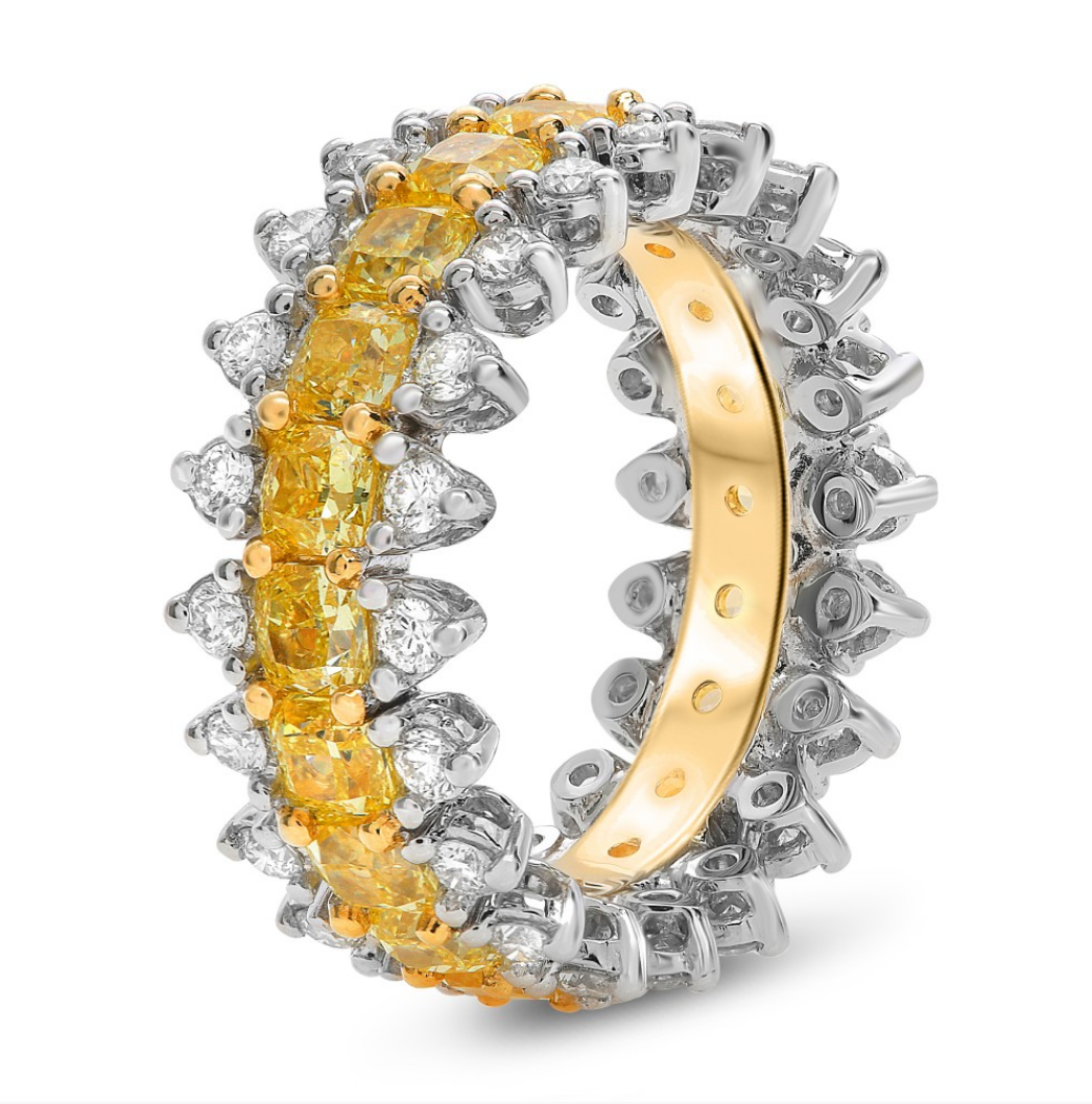 Yellow and White Diamond Royal Eternity Band - Talisman Collection Fine Jewelers