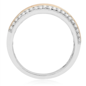 Two-Tone Gold, Pink and White Diamond Band - Talisman Collection Fine Jewelers