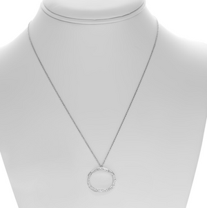 Diamond Pave Oval Necklace in White, Yellow or Rose Gold - Talisman Collection Fine Jewelers