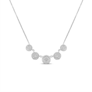 Diamond Five Circle Pave Necklace in White, Yellow or Rose Gold - Talisman Collection Fine Jewelers