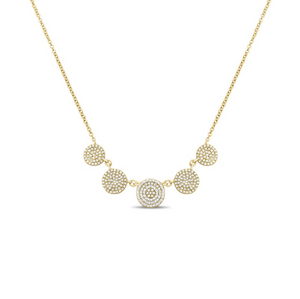 Diamond Five Circle Pave Necklace in White, Yellow or Rose Gold - Talisman Collection Fine Jewelers