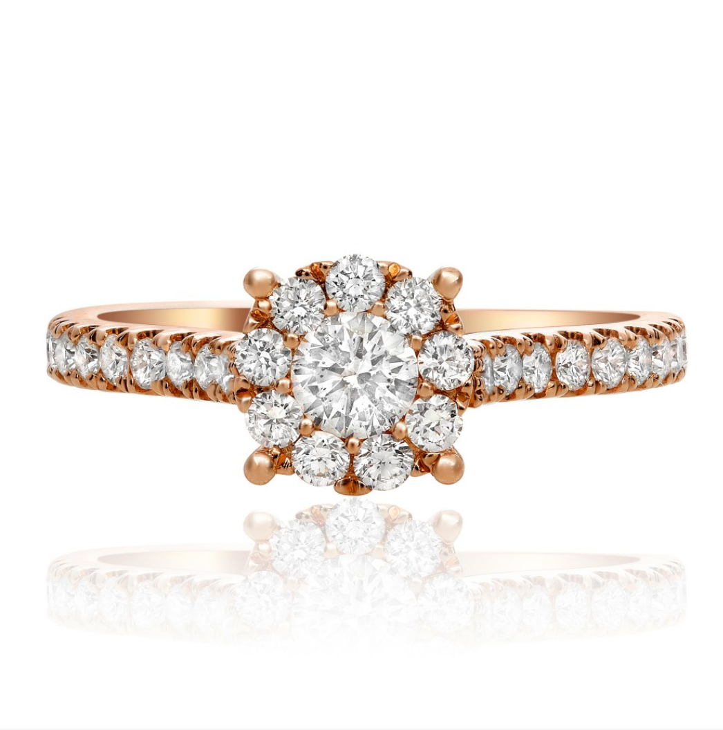 Diamond Cluster Engagement Ring in White, Yellow or Rose Gold - Talisman Collection Fine Jewelers
