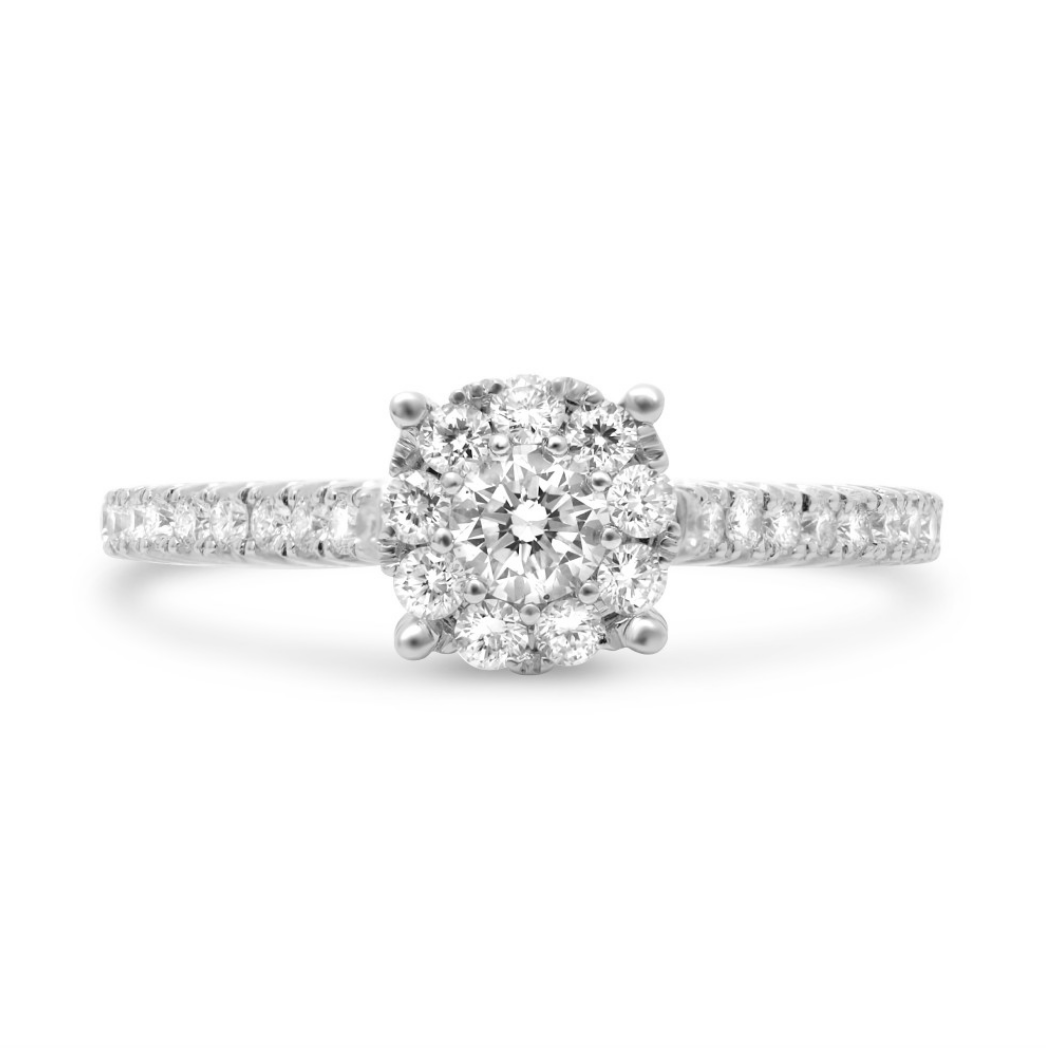 Diamond Cluster Engagement Ring in White, Yellow or Rose Gold - Talisman Collection Fine Jewelers